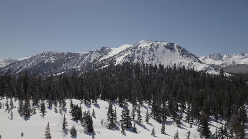 View of a  beautiful snowy wonderland on a clear day