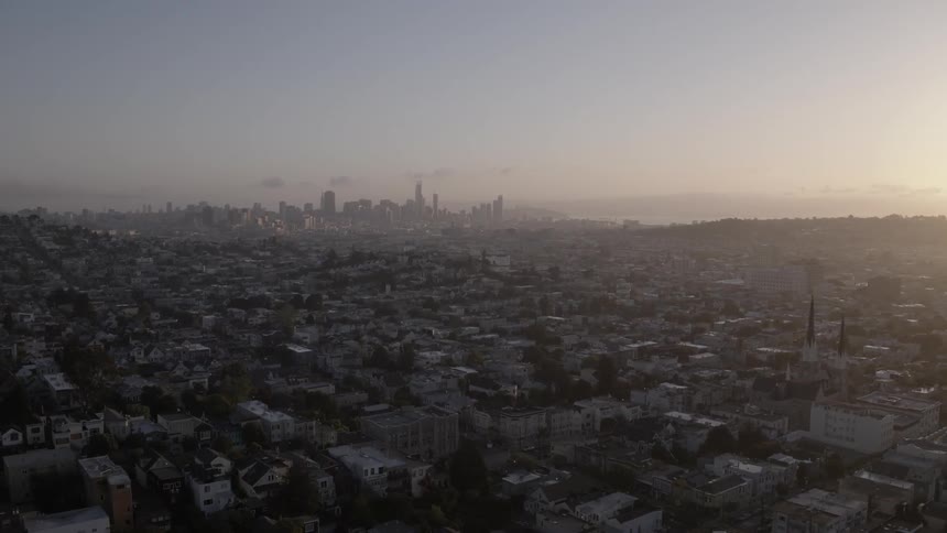 View of a large city on a sunny day