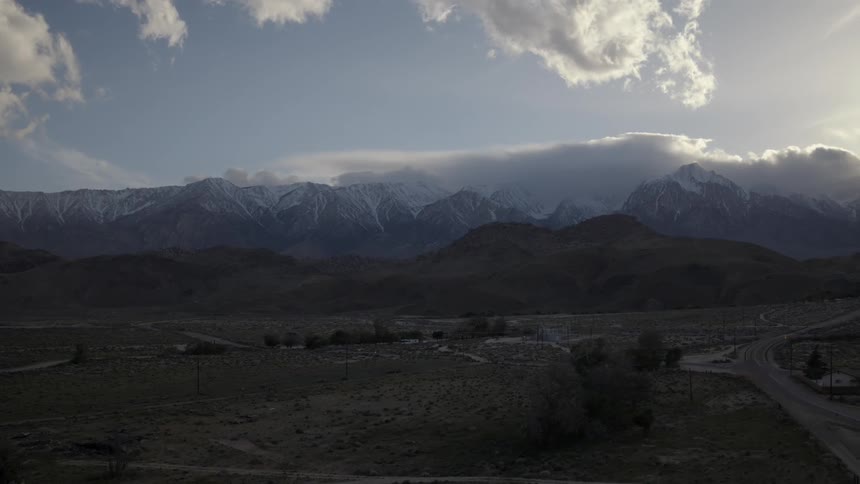 View of a small town in the middle of mountains