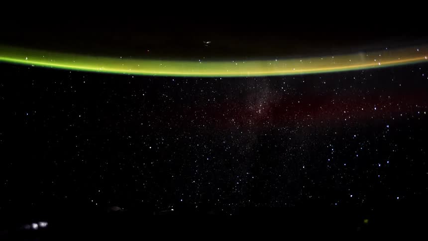 Several thunderstorms seen over the earth from space