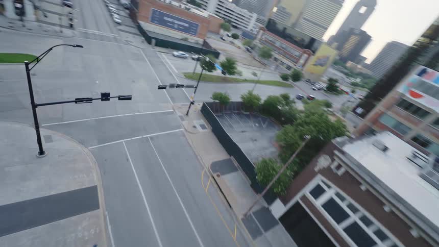 Scenery of the Dallas metropolis with large buildings and intersections