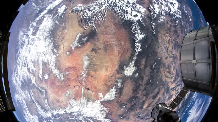 Telescopic view of planet earth from space