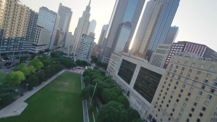 Buildings stand tall in downtown Dallas, Texas during spring