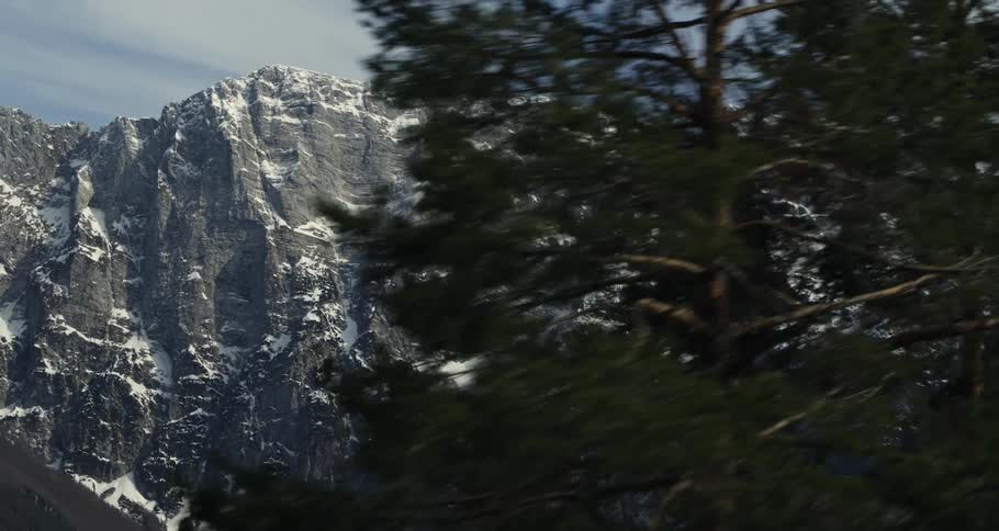 Snow covered mountains during the winter season