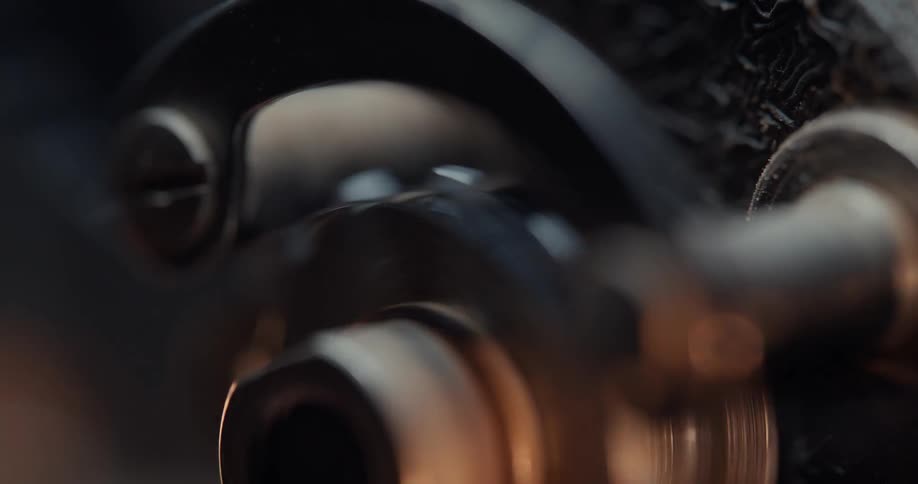 A metal object is rotating rapidly on its own axis