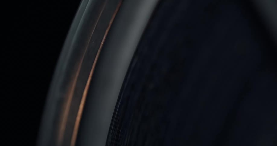 Film reel turns in a dark area