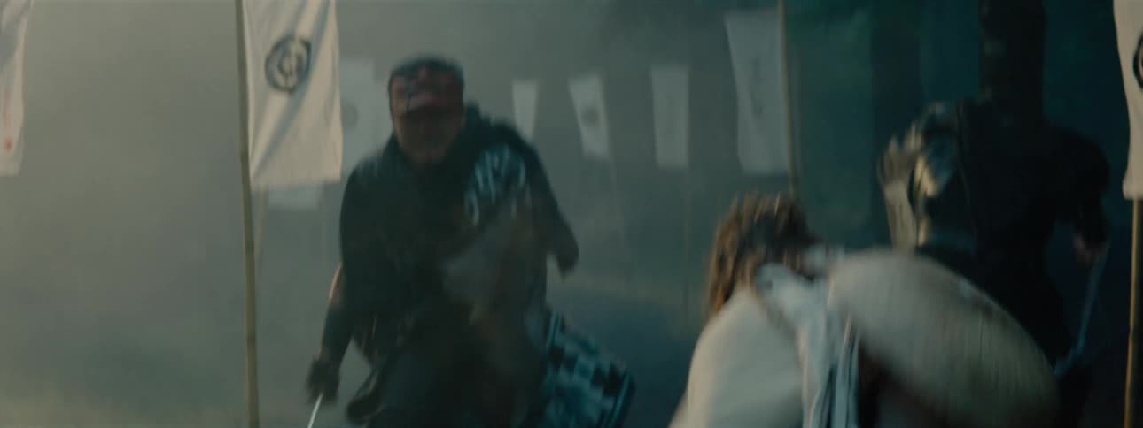 Three people are fighting them in one of them was using spear and other two are using a sword