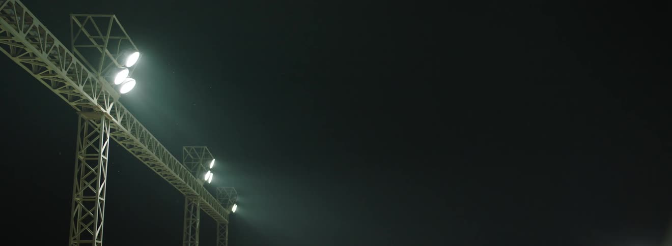 Stadium light panels going out at night