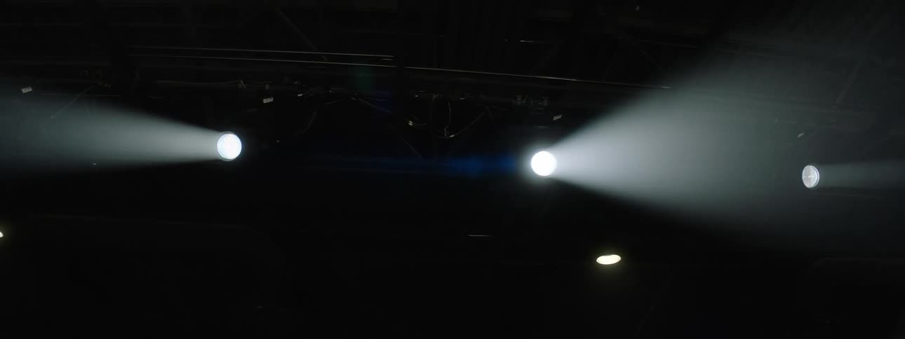 Lights illuminating a dark room