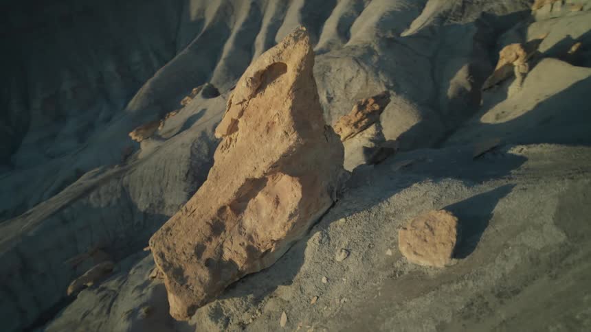 Aerial view of rocks in desert mountains