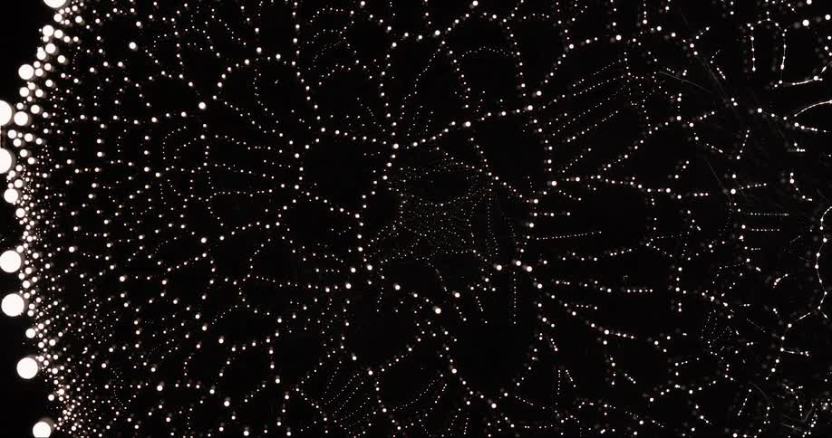 Drop bursting and forming an abstract web pattern