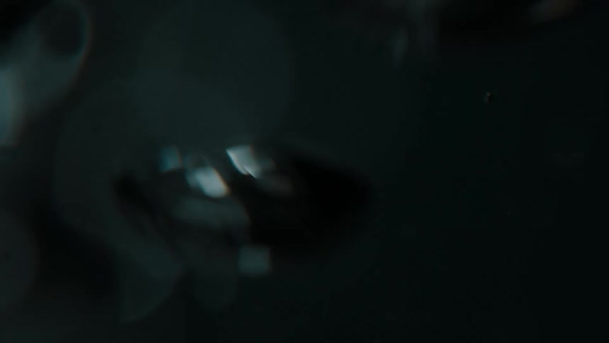 Clear bubbles float up very quickly in darkness