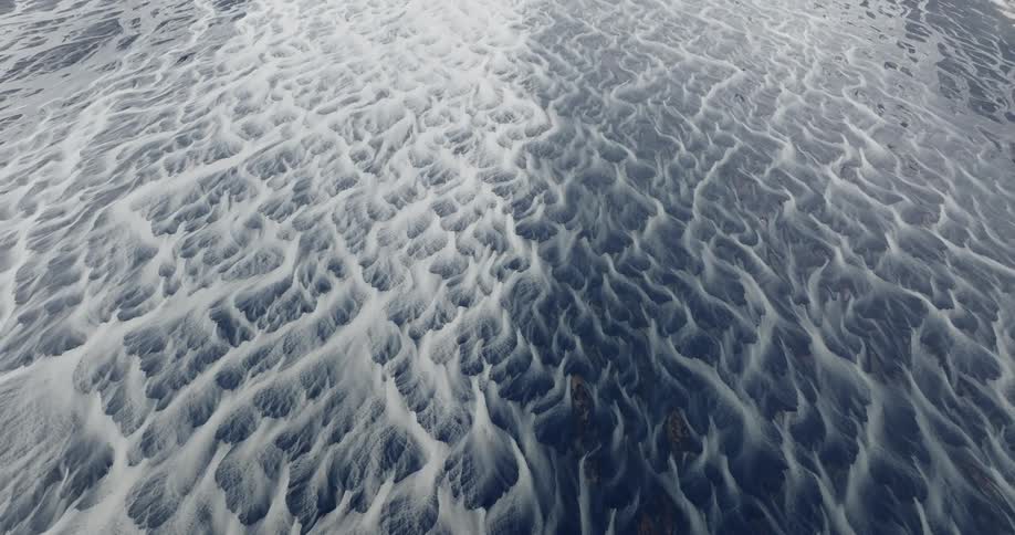 The sea is frozen over