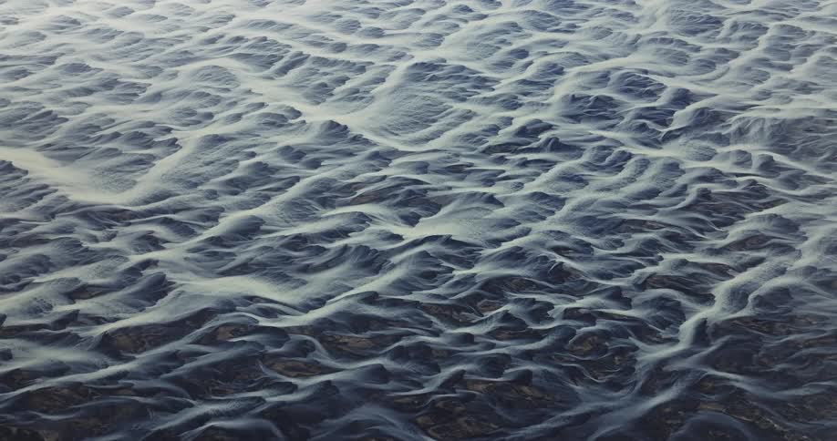 The sea water is frozen