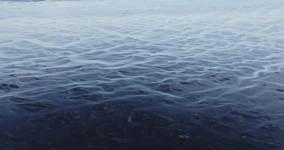 Vast body of water with gentle ripples on the surface stretching towards the horizon under a clear sky
