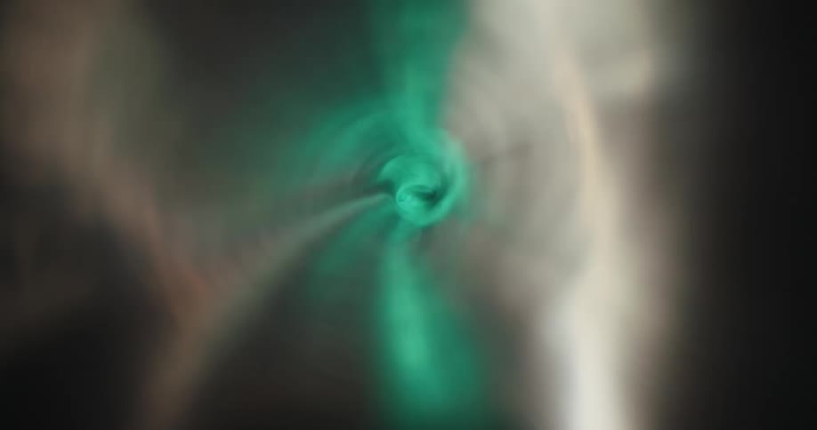 Inside a thin plastic tube