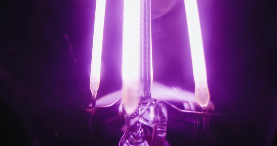 Smoke covers the neon lamp