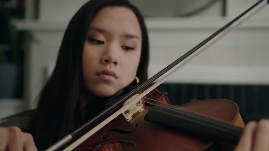 Portrait of a woman playing the violin