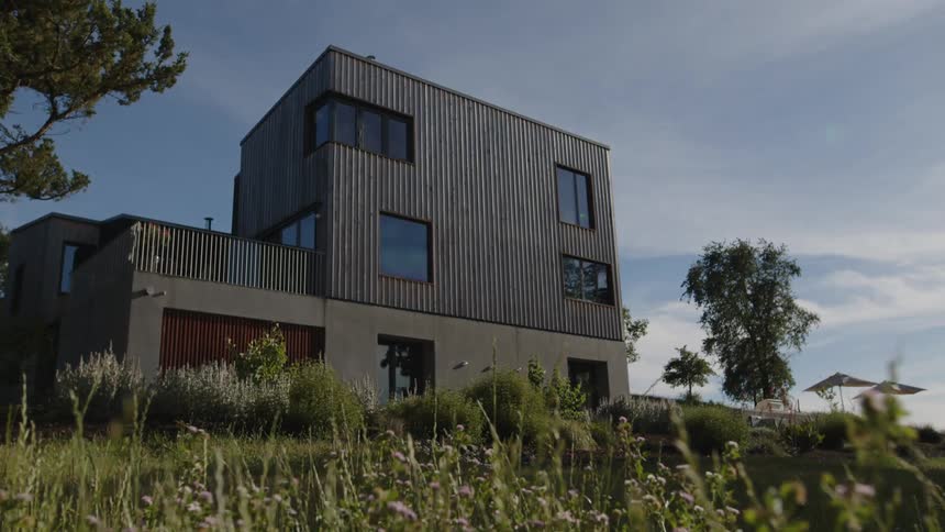 Exterior architecture of a modern twostory house