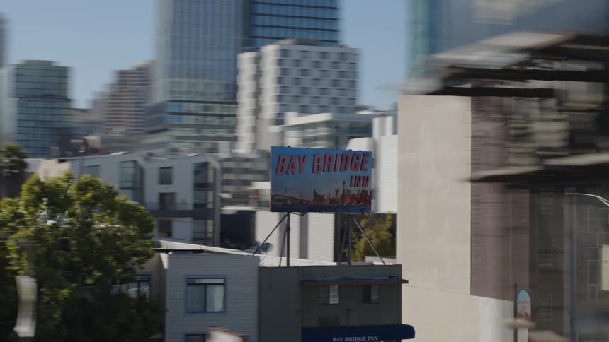 Urban and commercial buildings with billboards in a metropolis