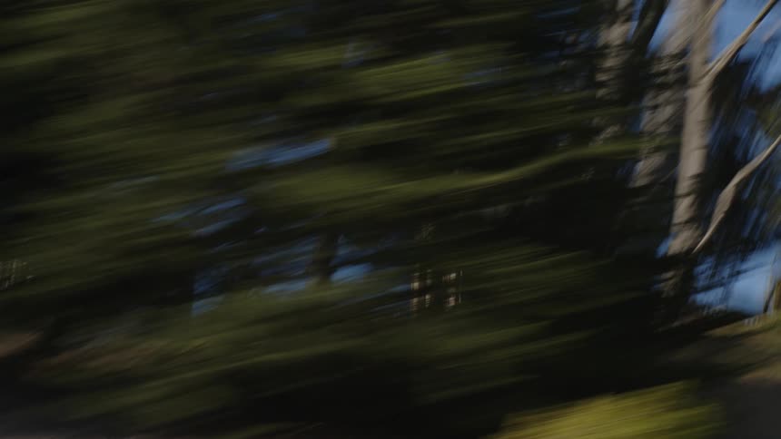Moving view of a church tower in the background