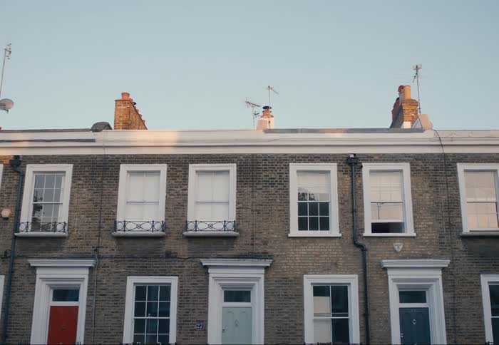 London Houses at sunset