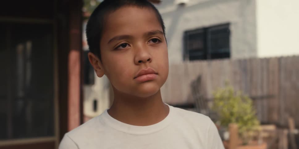 Portrait of a boy with a sad face