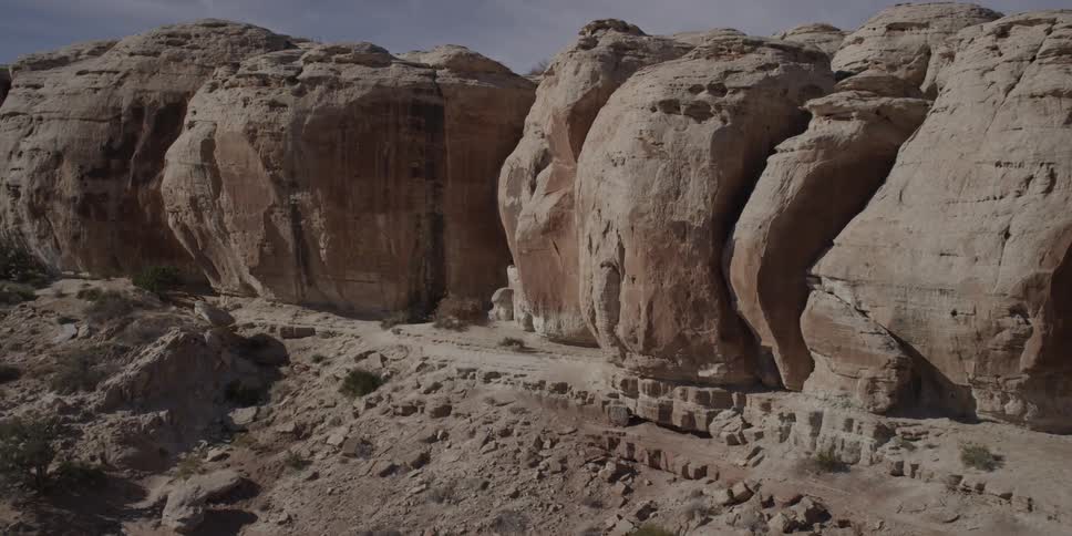 A view of the vast rocky cliffs in the desert