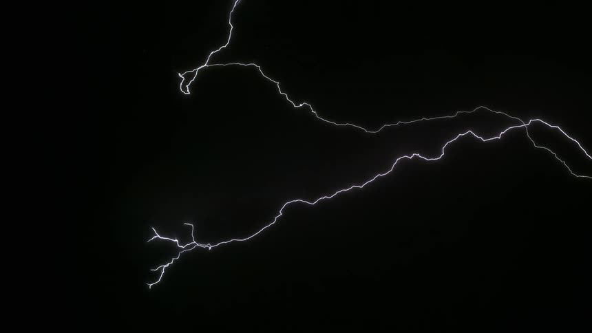 Lightning shoots through the sky