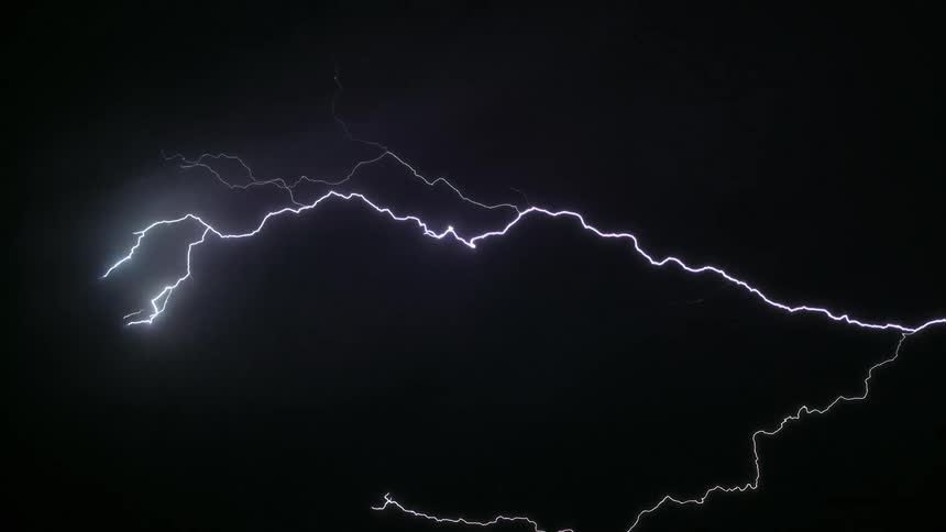Night sky and a bolt of lightning