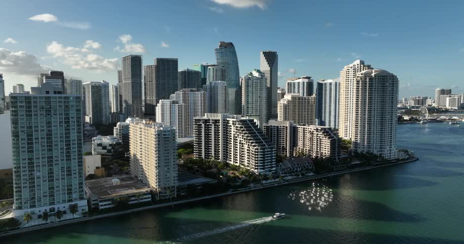 Modern buildings in a seaside metropolis
