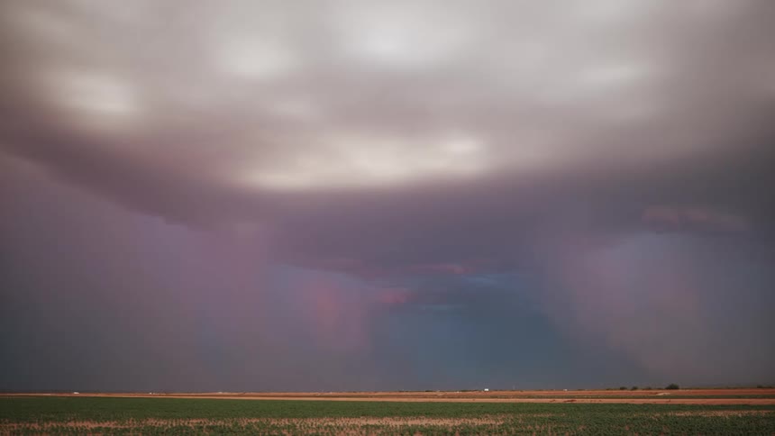 Bright bursts of lightning in a field