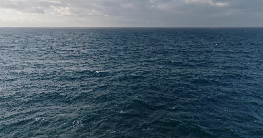 Waves move across a vast ocean