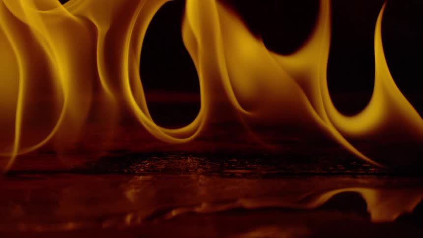 Extreme close up on fire flames