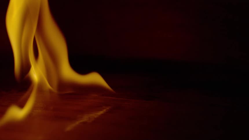 Fire rising in extreme closeup