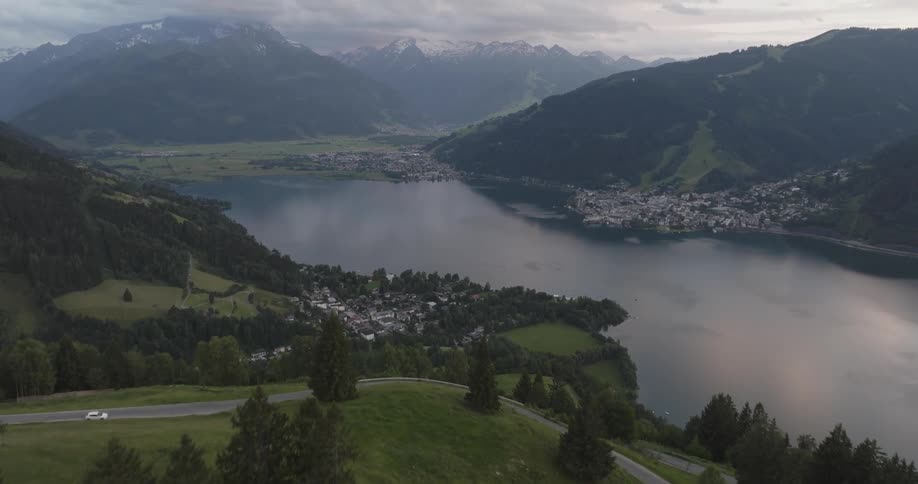 A town is on both sides of the river