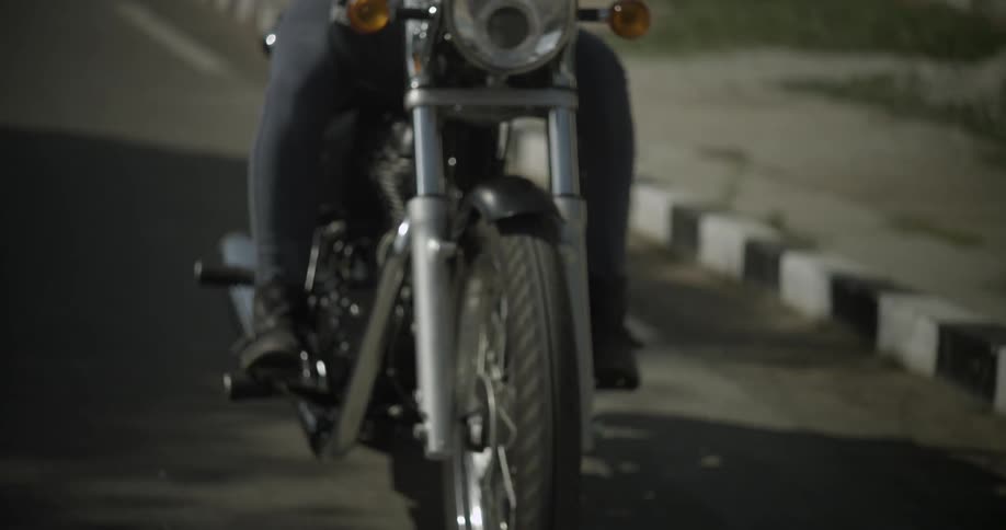 A close up of someone riding a motorcycle
