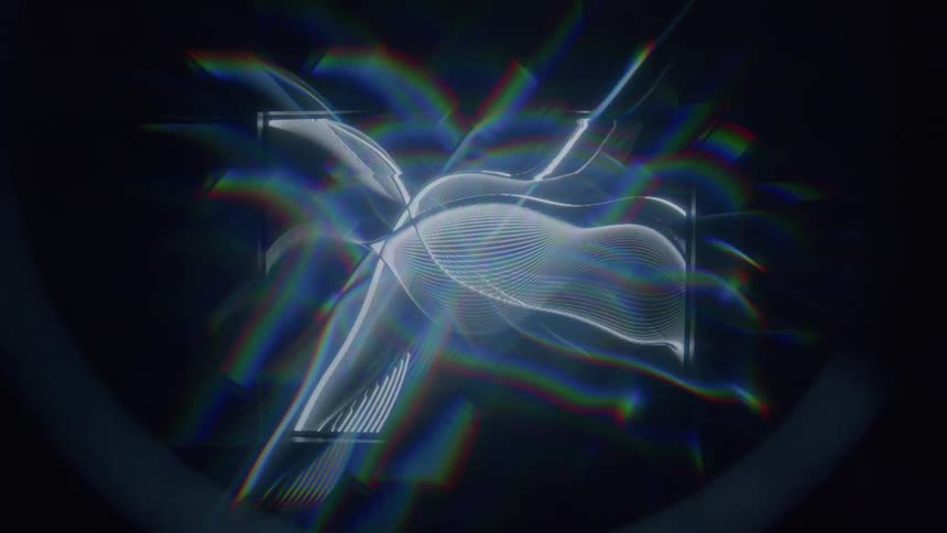 Chromatic distortion effect against a black background