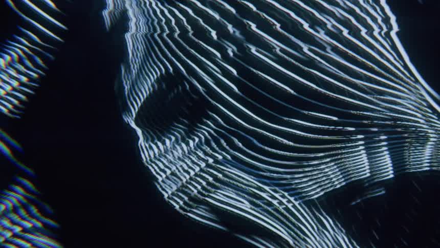 Waves of light move on the screensaver