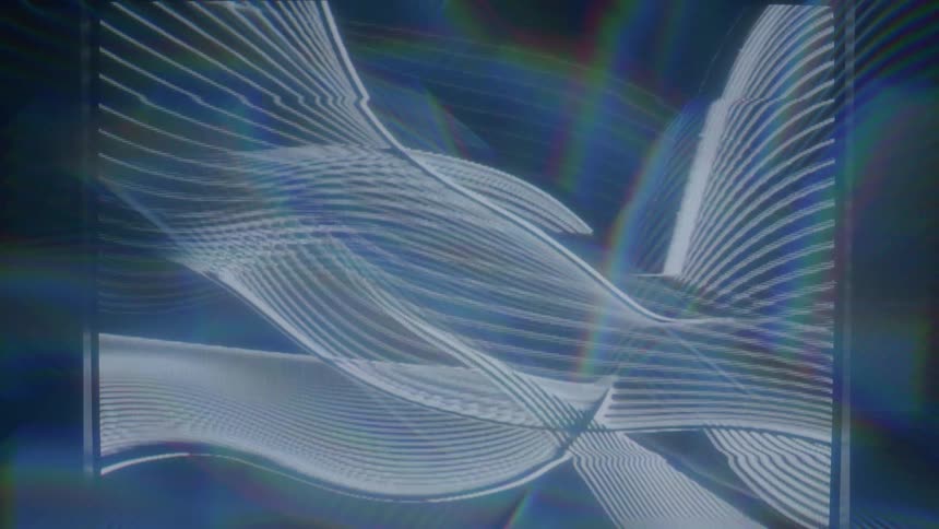 Extreme closeup of an abstract pattern of wavy blue lines