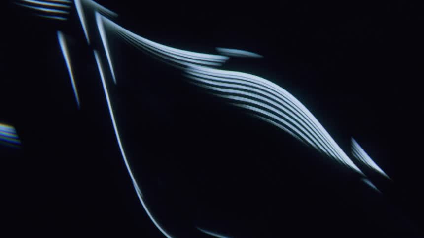 Abstract pattern of curved and wavy lines against a black background