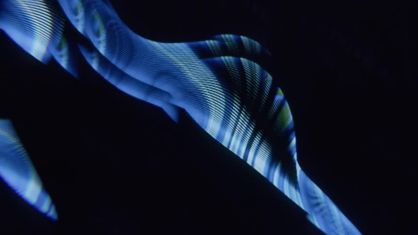 Wavy blue lines on a dark background