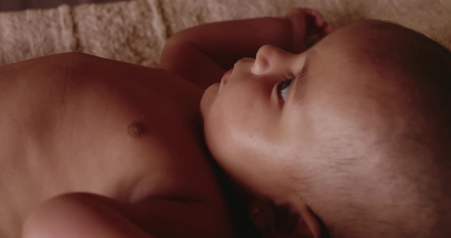 Portrait of a baby lying down