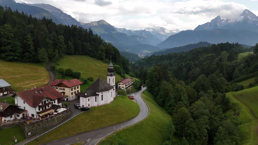 An aerial view of a rural area