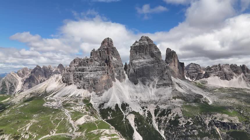 The tall mountain covers the horizon