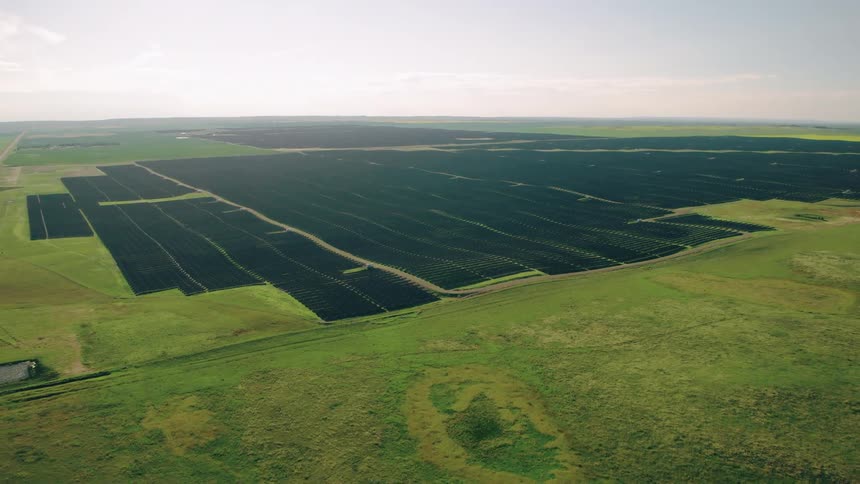 Aerial view of Canada's largest solar farm