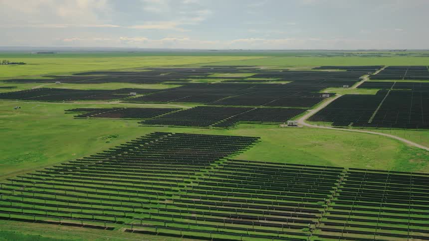 Solar panels generating power in a rural and remote area