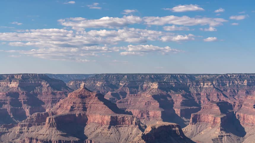 A light haze covers the grand canyon