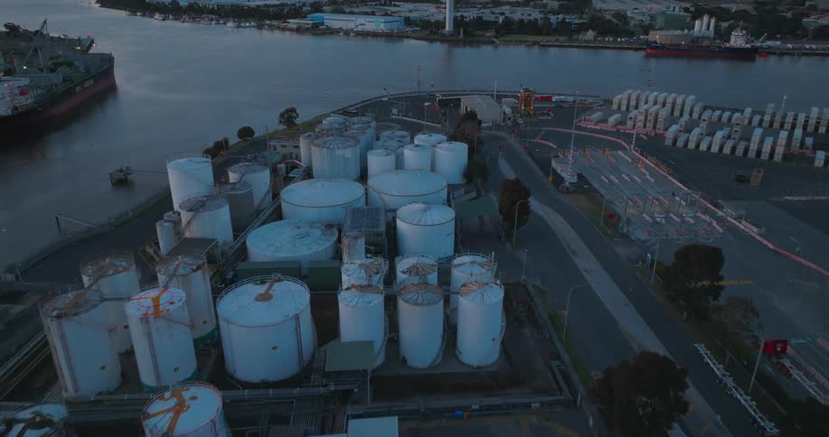 A water treatment plant sits on the river bed