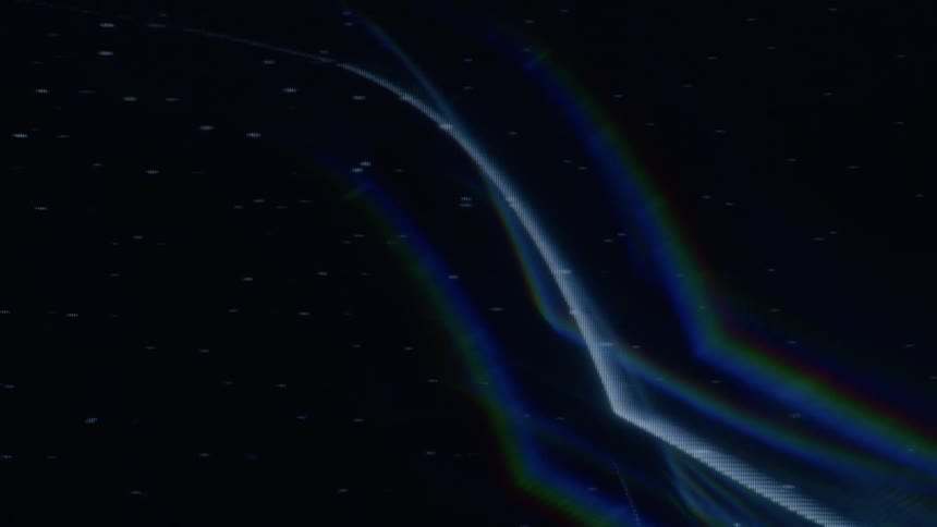 The screensaver has waves of light rolling across